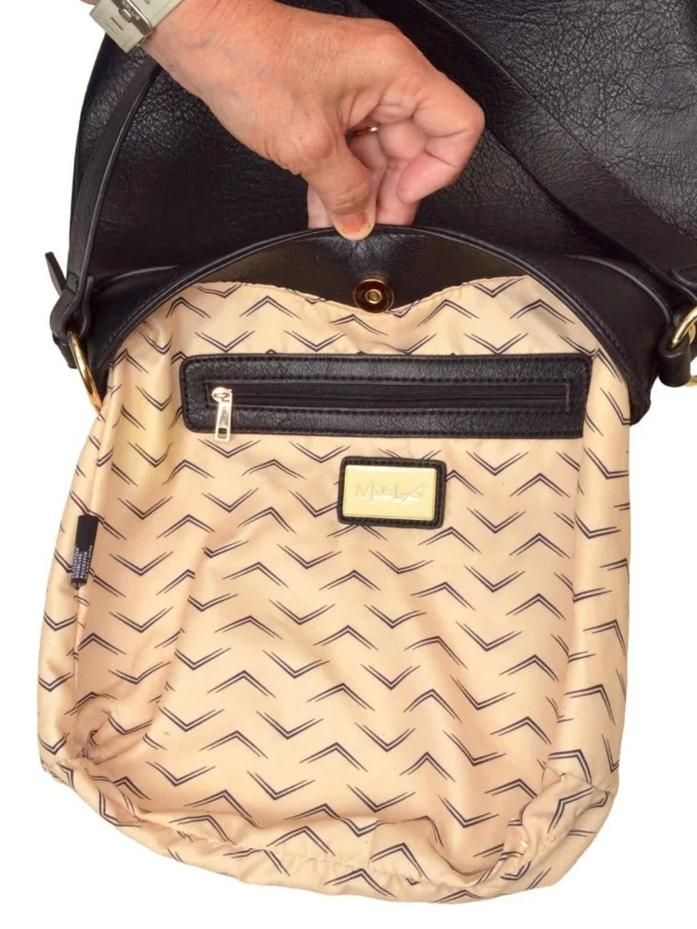 Moda Luxe Natasha Hobo Vegan Leather Black